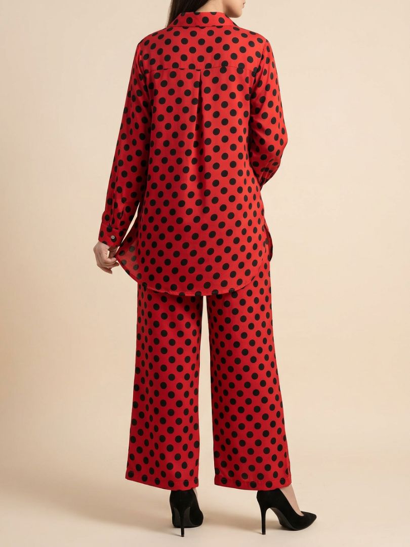 Polka Co-Ord Set Red