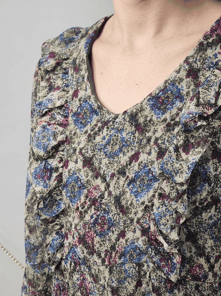 Lila Mosaic Chiffon Maxi
