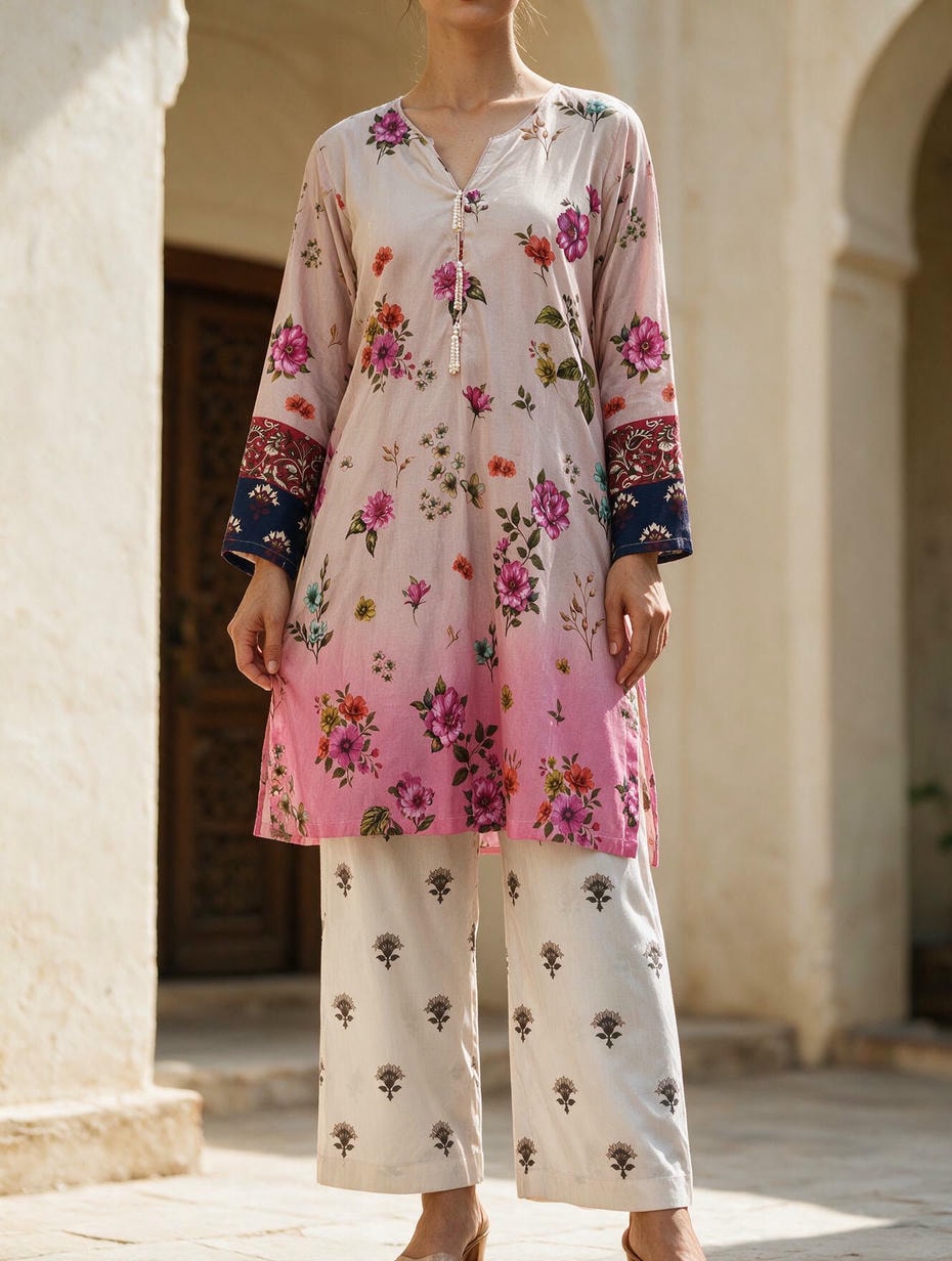 Sahar - 2 Piece Stitched Lawn Suit