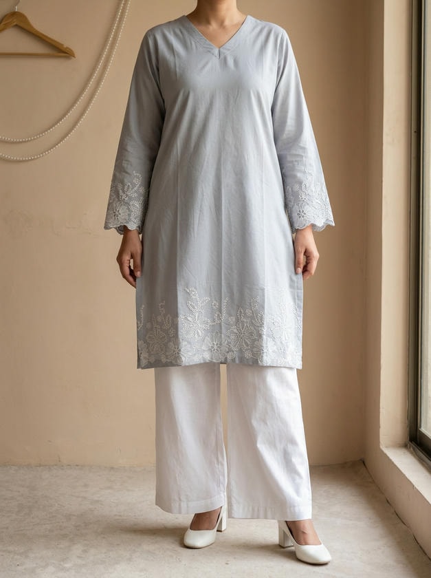 Lace Tunic Top Silver