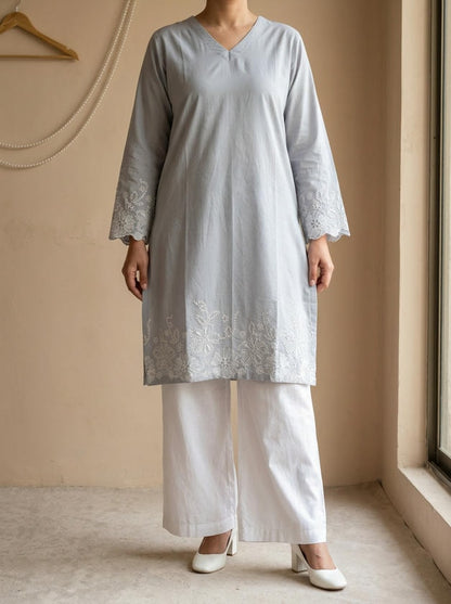 Lace Tunic Top Silver