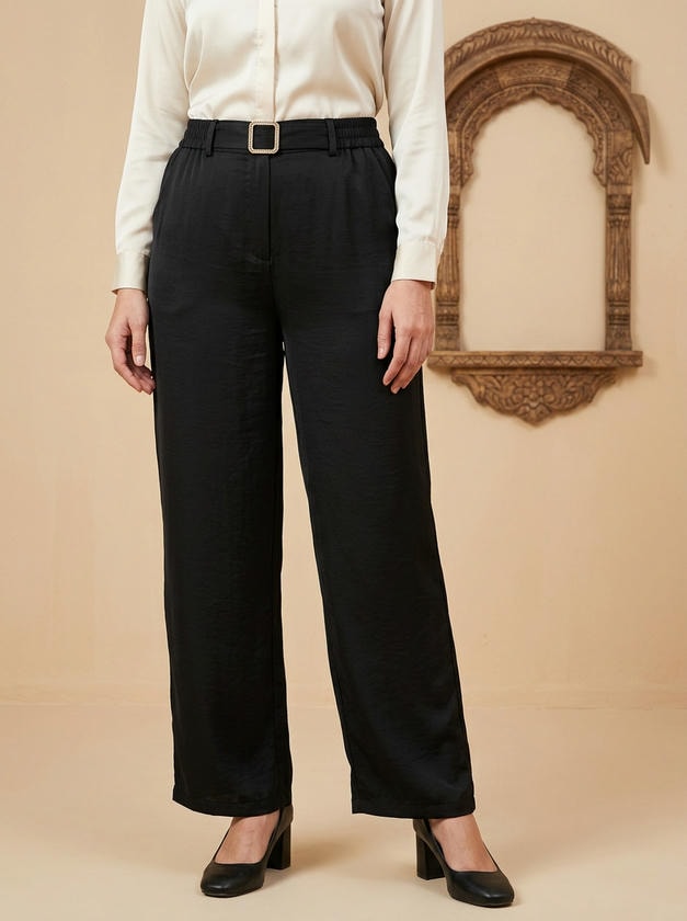 Wide-Leg Trouser Black
