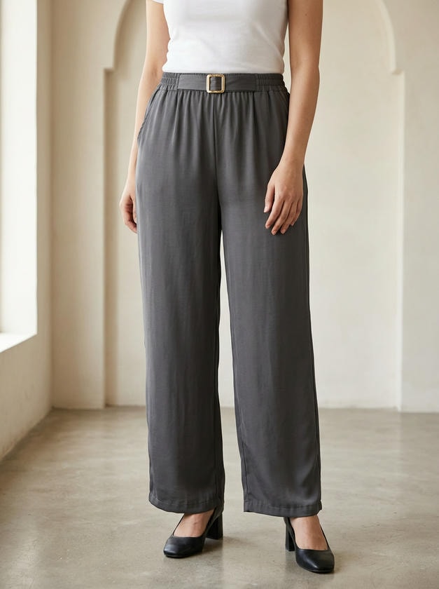 Wide-Leg Trouser Grey