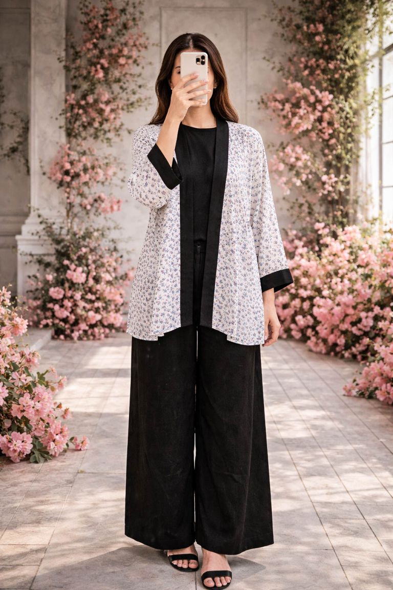 Co-Ord Set Kimono Jacket-Light Purple