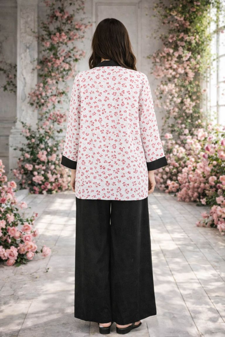 Co-Ord Set Kimono Jacket-Pink