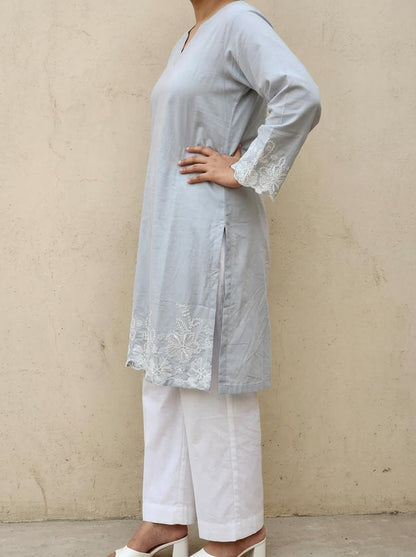 Lace Tunic Top Silver