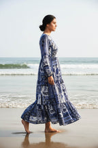 Maxi Regular Midi Dress-Midnight Patchwork