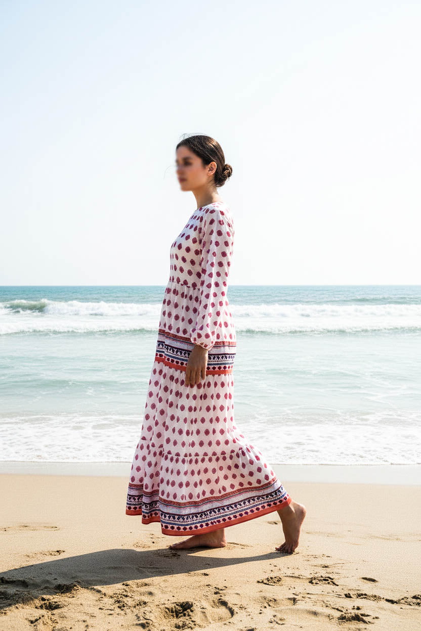 Maxi Regular Midi Dress-Pink Heirloom