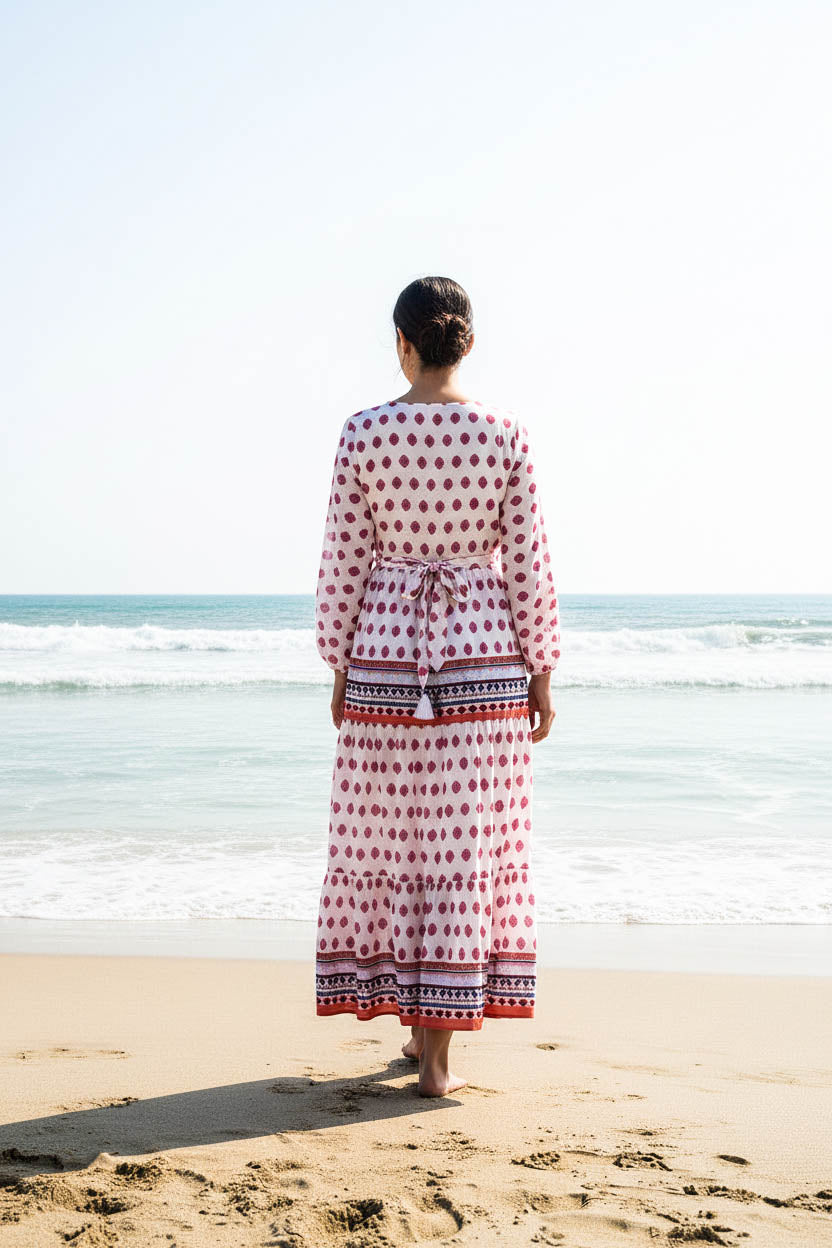 Maxi Regular Midi Dress-Pink Heirloom