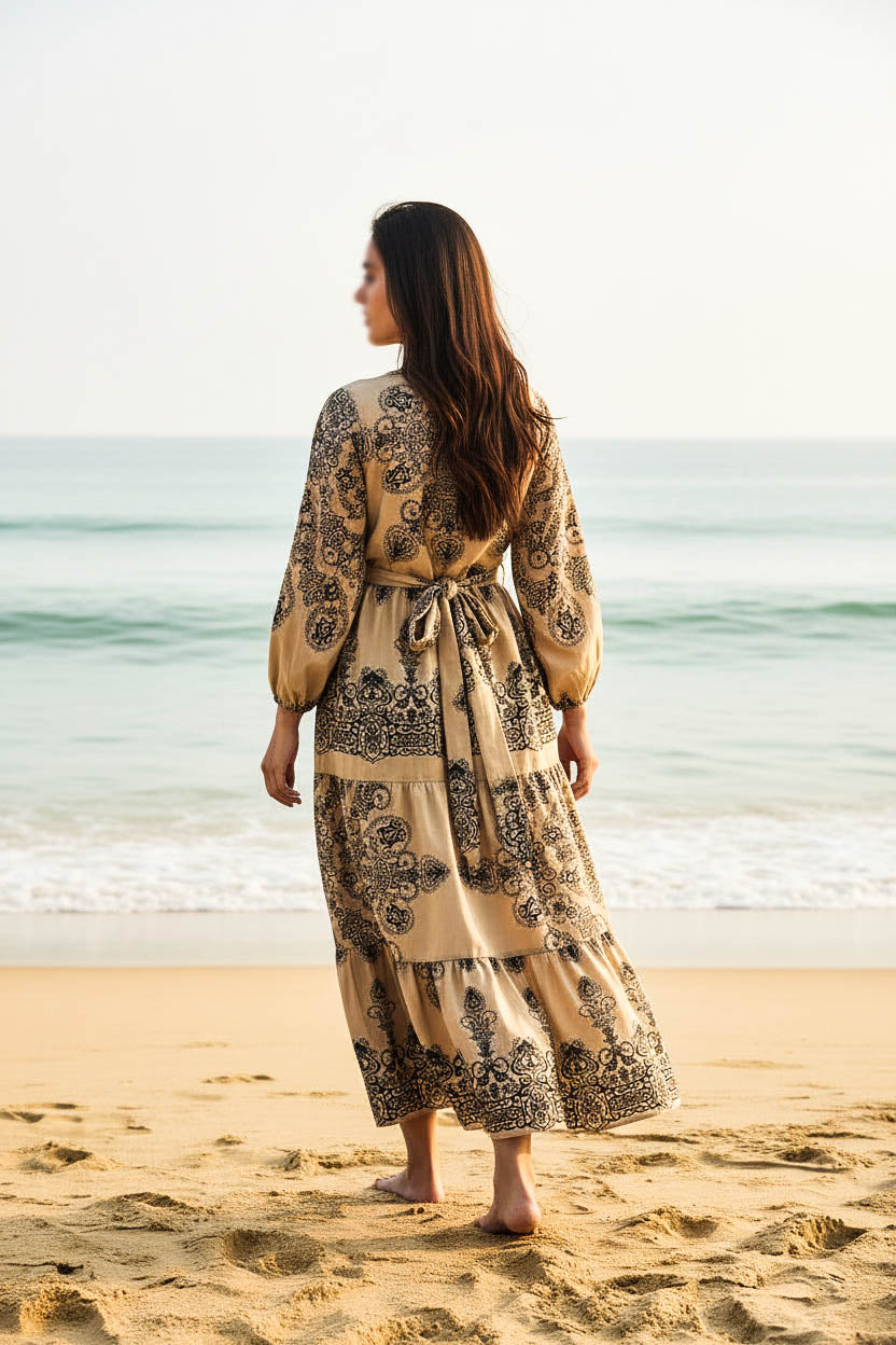 Maxi Regular Midi Dress-Nomad Sand