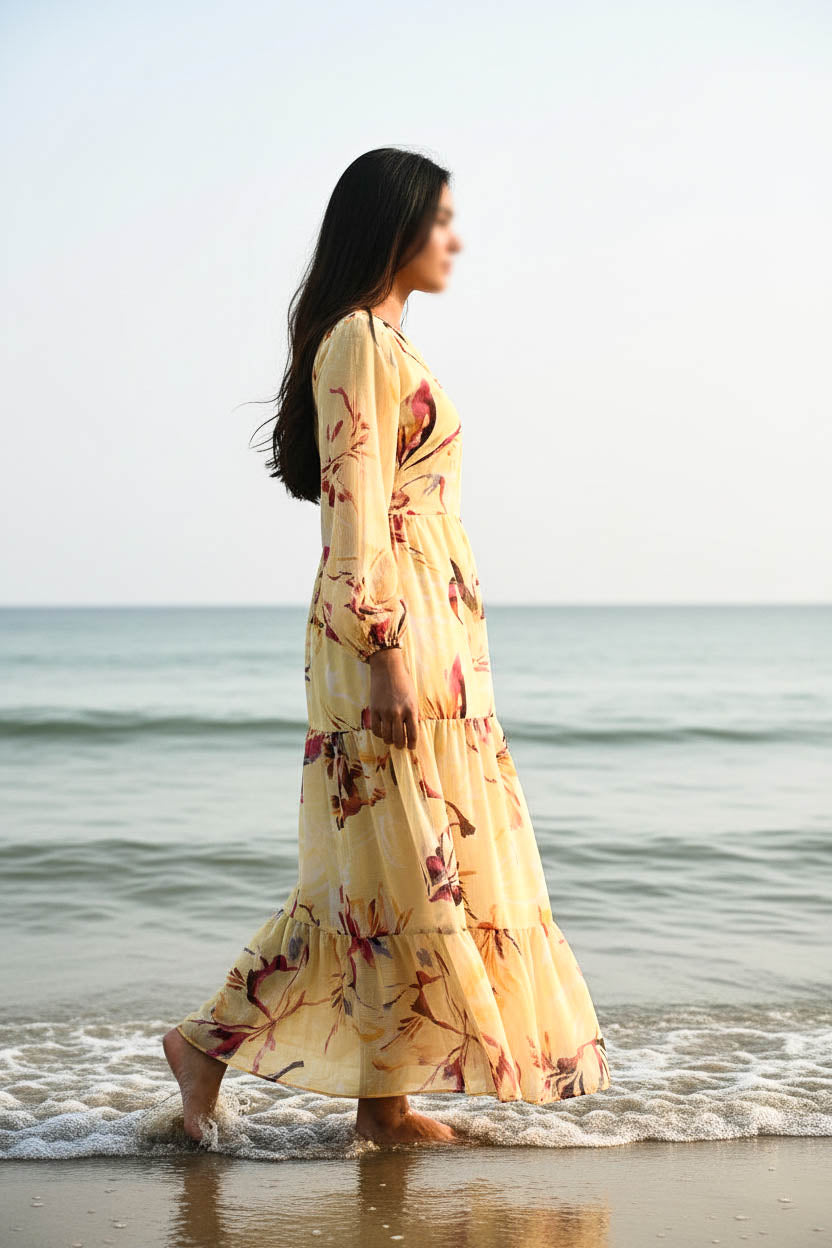 Maxi Regular Midi Dress-Soft Sunrise