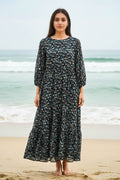 Maxi Regular Midi Dress-Scattered Floral Print