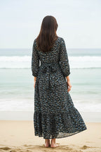 Maxi Regular Midi Dress-Scattered Floral Print