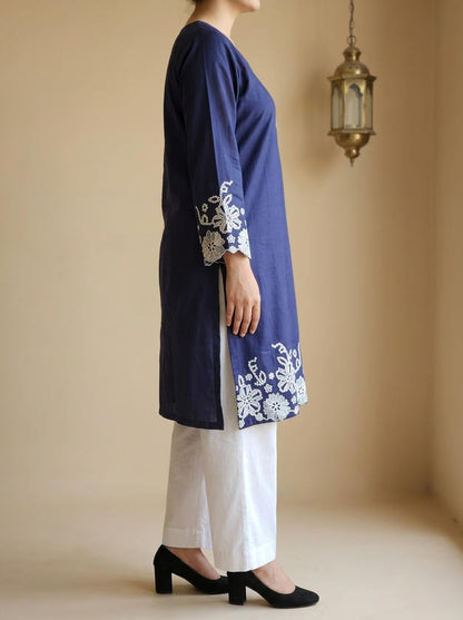 Lace Tunic Top Navy