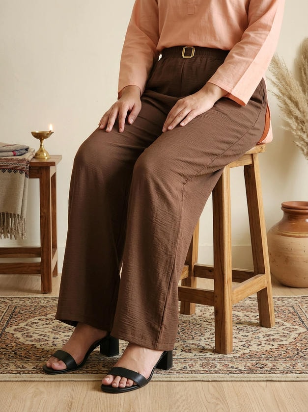 Wide-Leg Trouser Chocolate