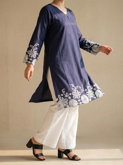 Lace Tunic Top Navy