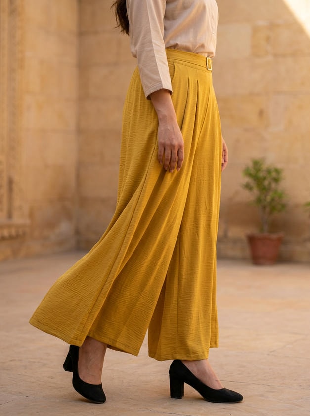 Wide-Leg Trouser Mustard