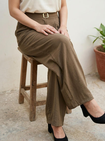 Wide-Leg Trouser Taupe