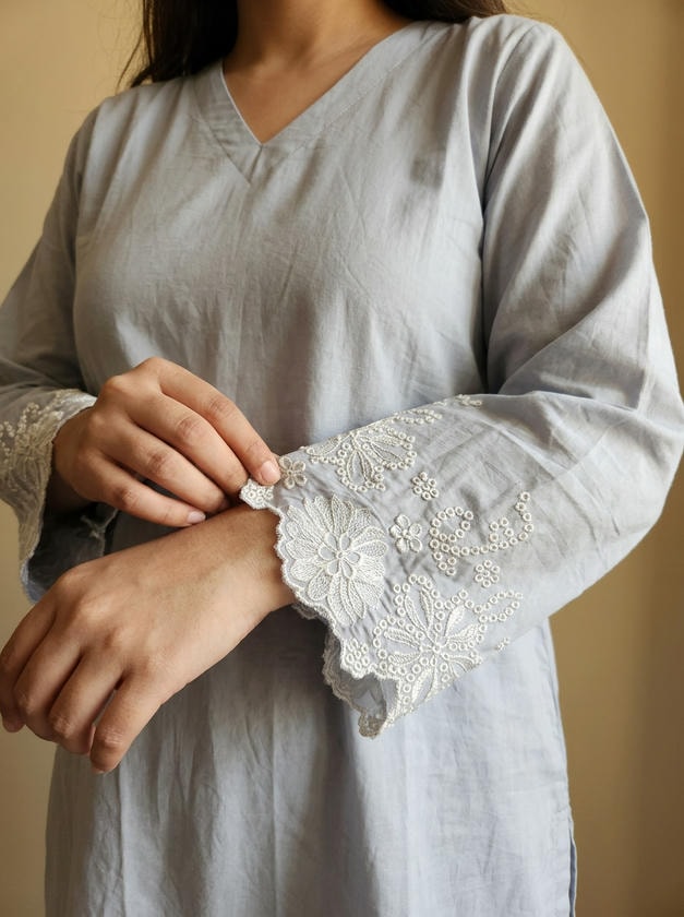 Lace Tunic Top Silver