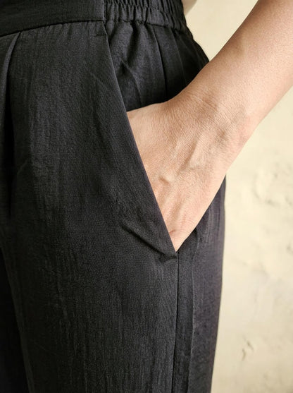 Wide-Leg Trouser Black