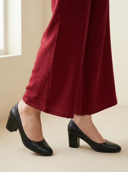 Wide-Leg Trouser Maroon