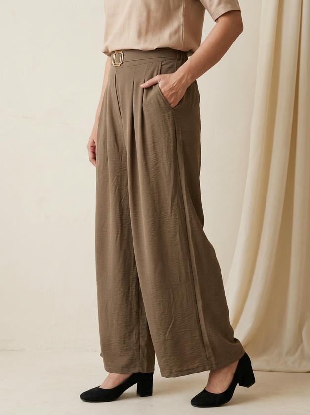 Wide-Leg Trouser Taupe