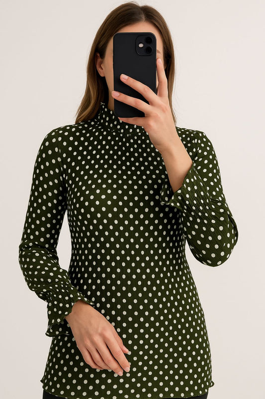 Top Crushed Chiffon-Bottle Green