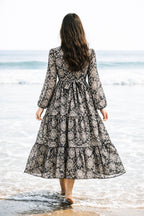 Maxi Regular Midi Dress-Classic Damask Bloom