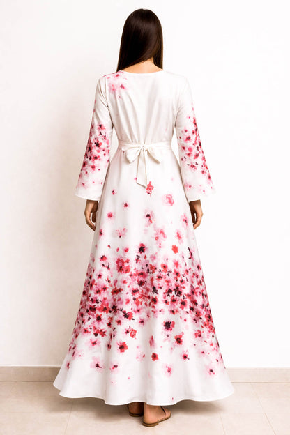 Bold Blossom Silk Maxi-Blush Floral