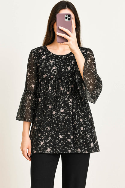 Co-Ord Set Matching Trouser Black Floral