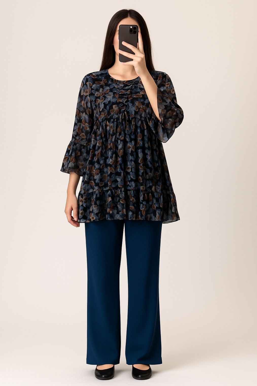 Co-Ord Set Lace-Up Top Butterfly