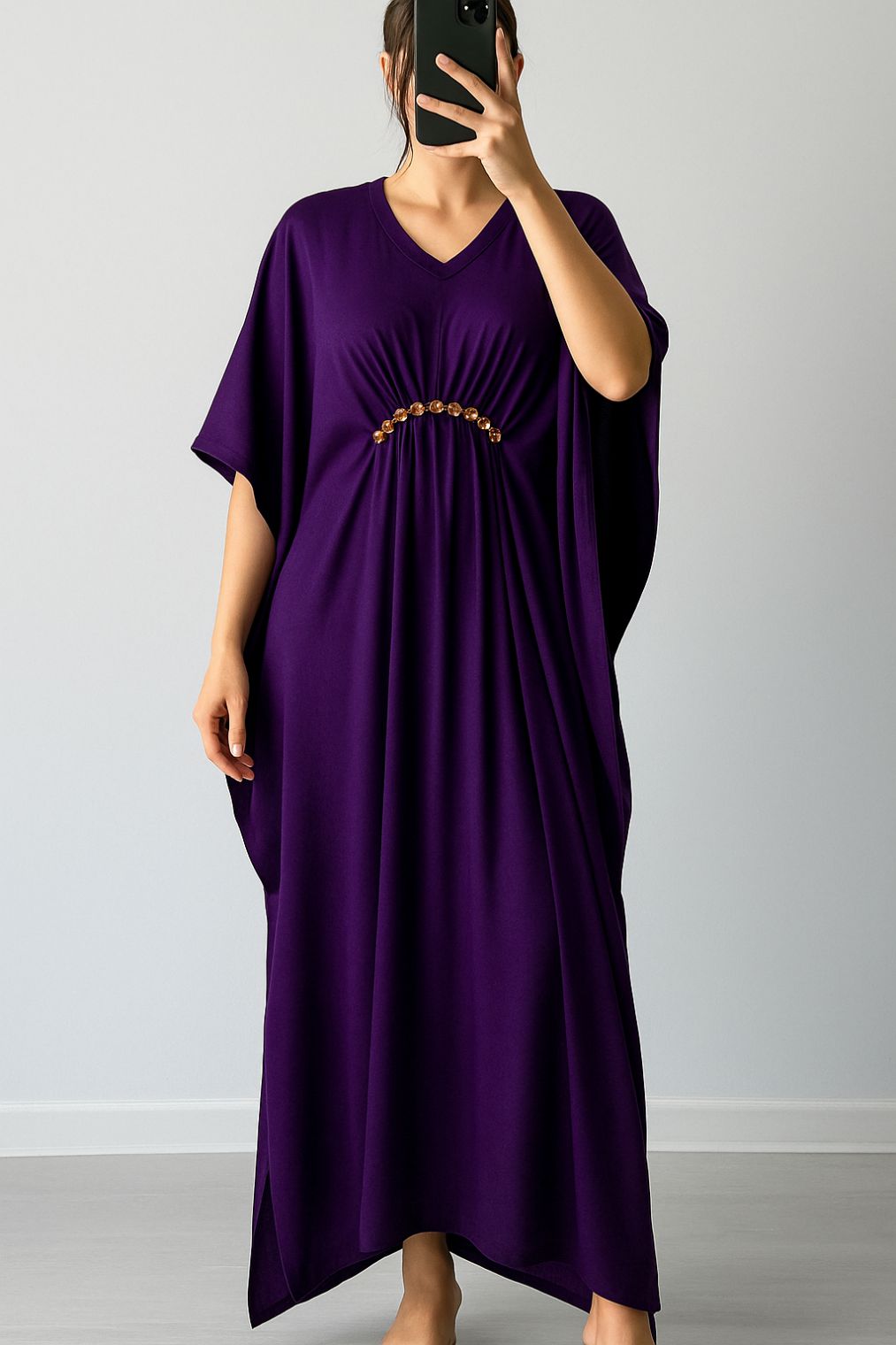 Maxi Kaftan Plain Indigo