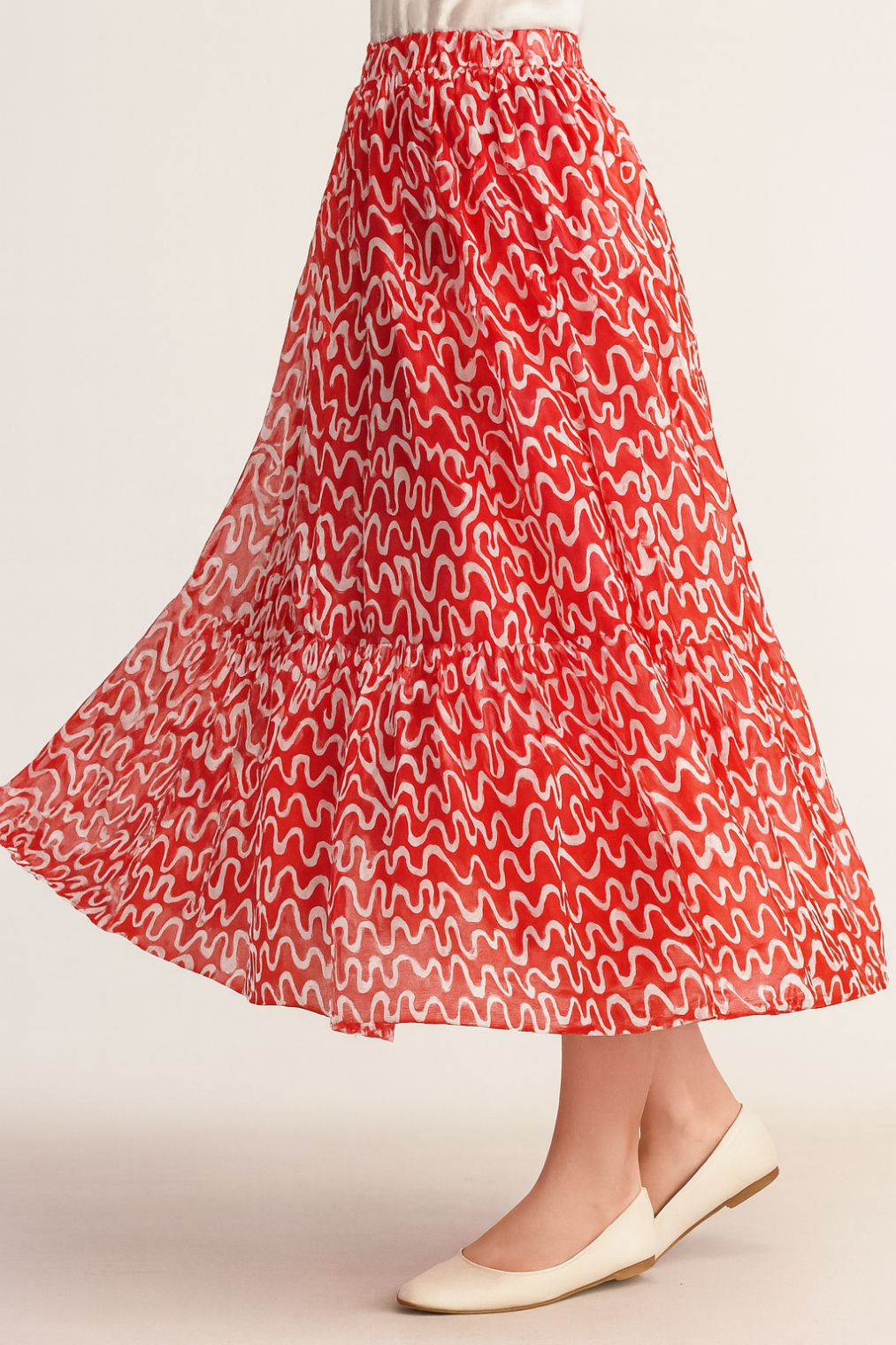 Chiffon Skirt-Abstract Print