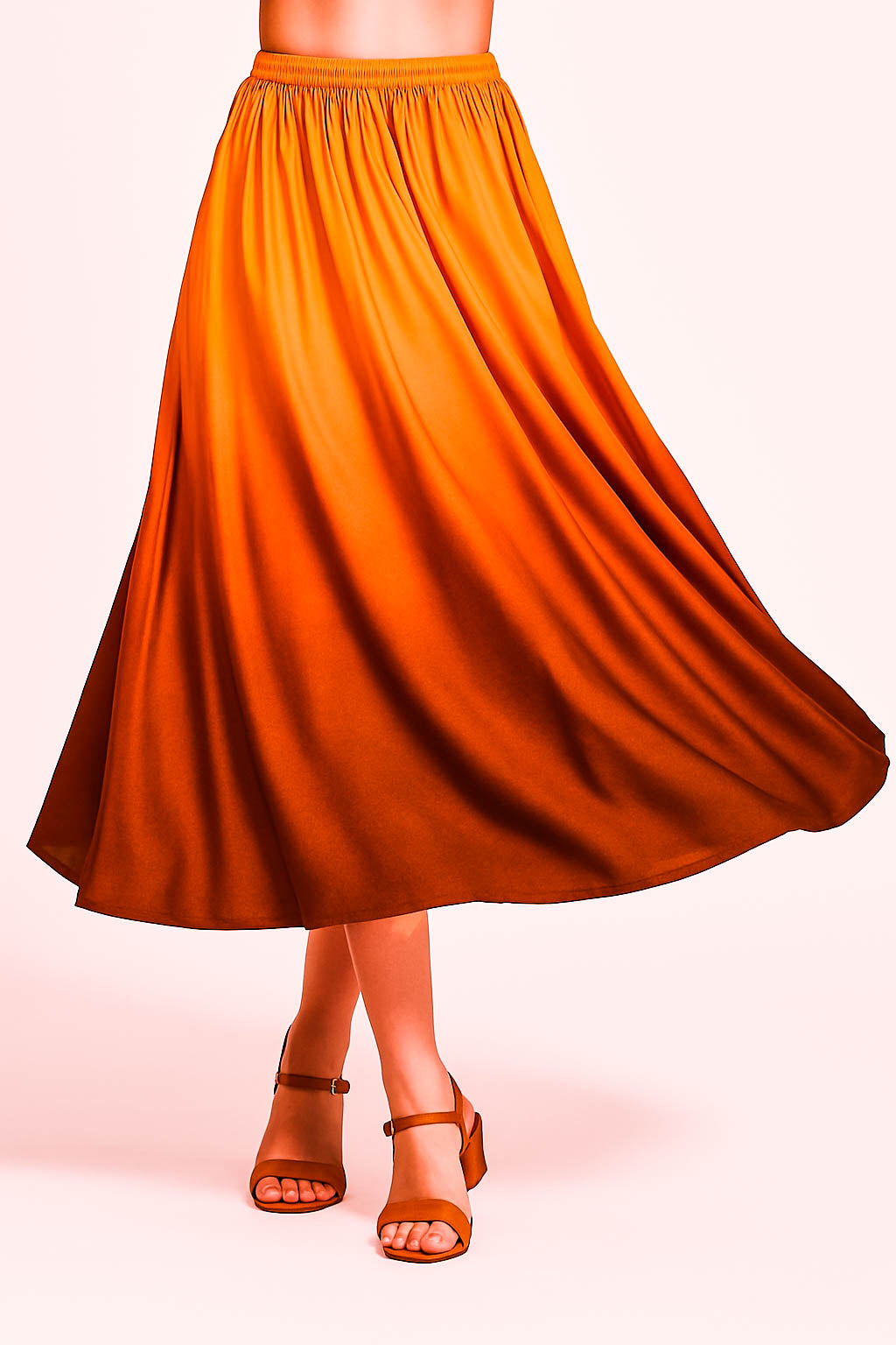 Silk Skirt-Rust Tie & Dye