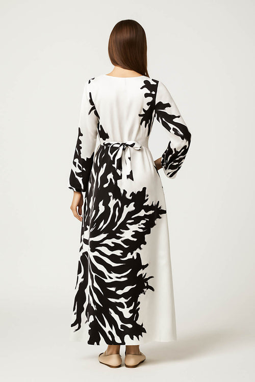 Bold Blossom Silk Maxi-Oversized Chrysanthemum Motif