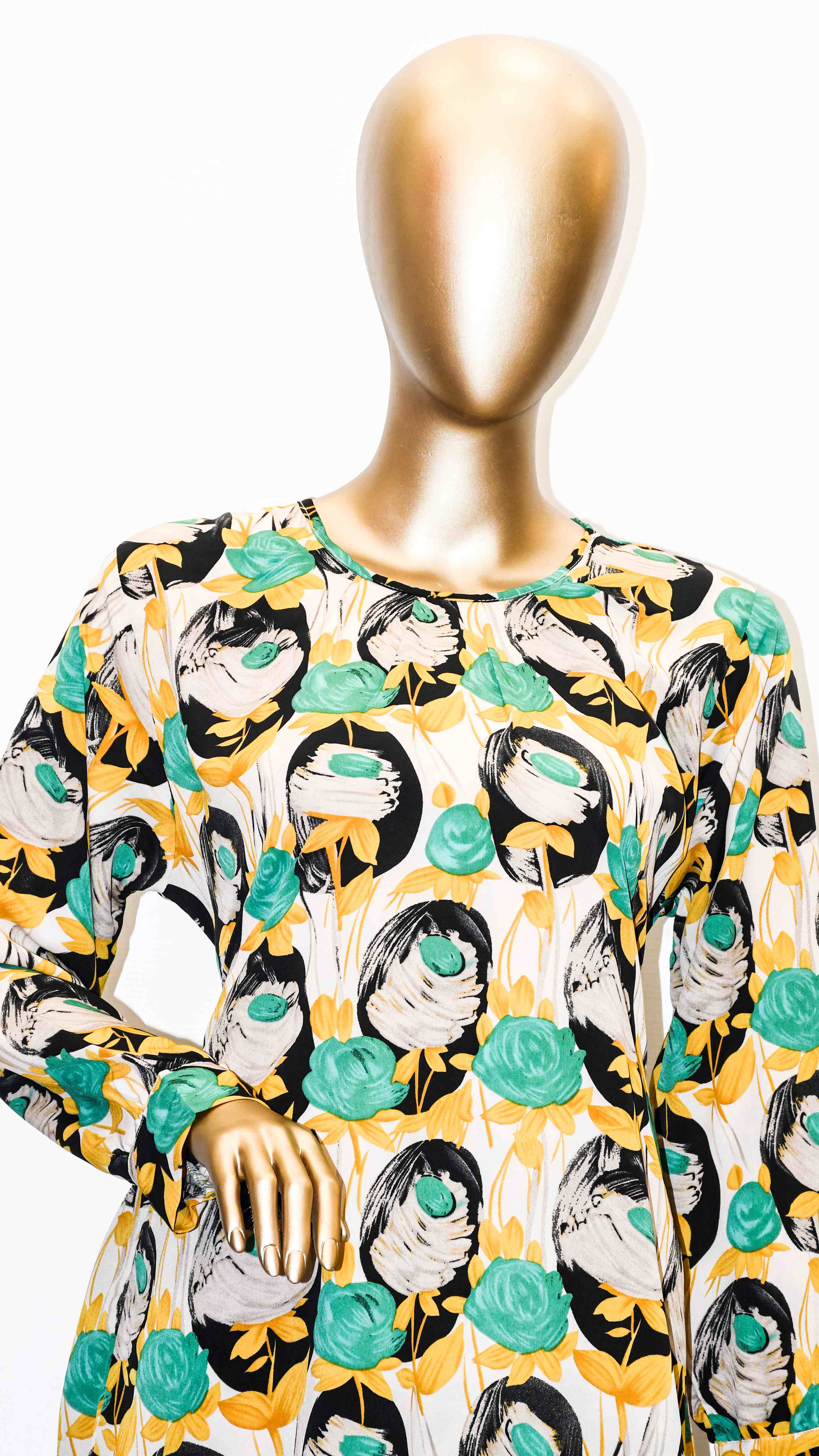 Co-Ords Set Mustard Green Floral