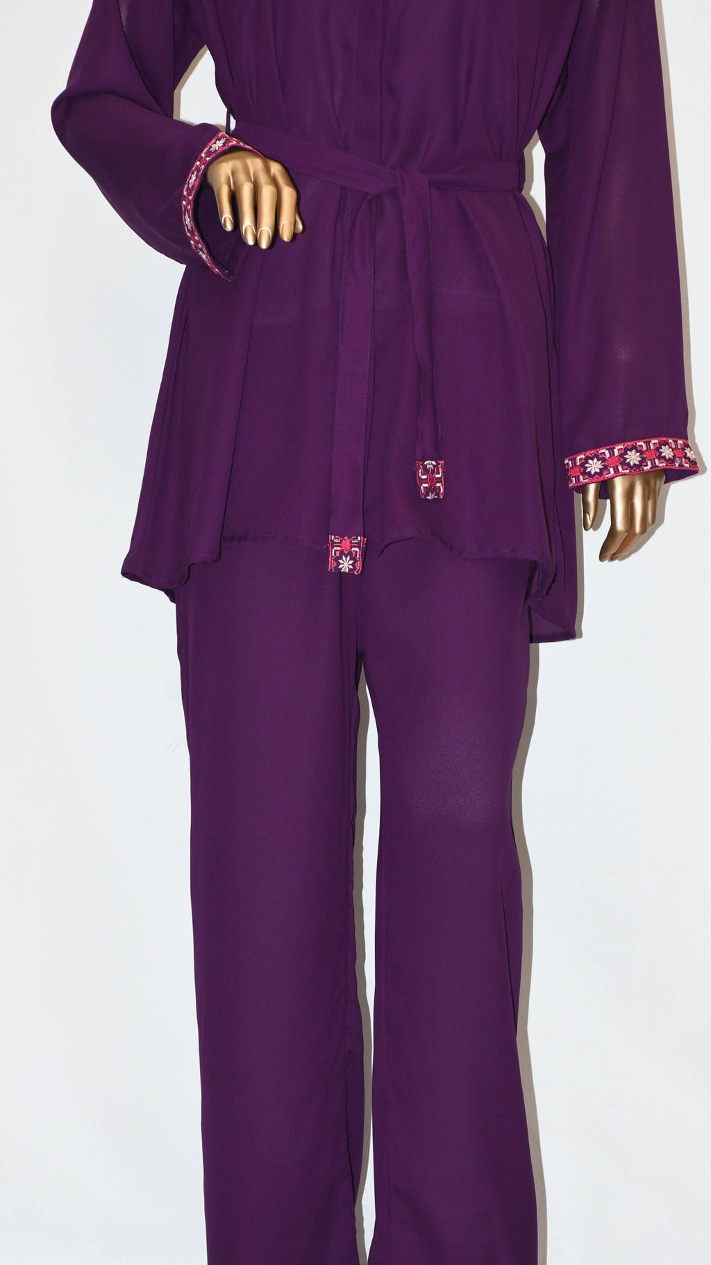 Co-Ord Set Embroidered Plum