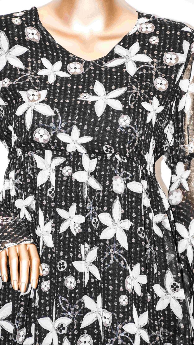 Co-Ord Set Bell Sleeves Floral Black