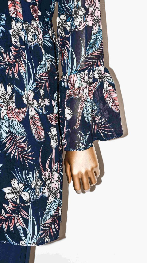 Co-Ord Set Lace-Up Top Blue Vintage