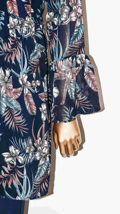 Co-Ord Set Lace-Up Top Blue Vintage