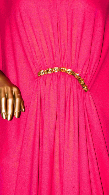 Maxi Kaftan Plain Shocking Pink