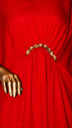 Maxi Kaftan Plain-Candy Red