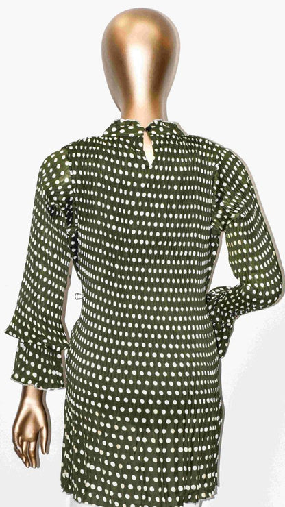 Top Crushed Chiffon-Bottle Green