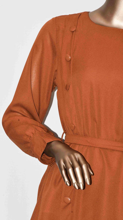 Top Side Button-Burnt Orange