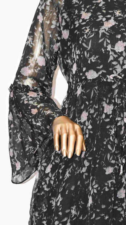 Co-Ord Set Matching Trouser Black Floral
