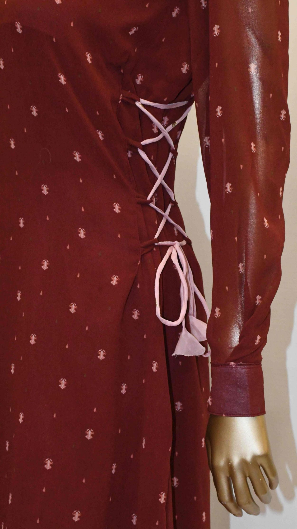 Maxi Side Laces-Maroon Printed