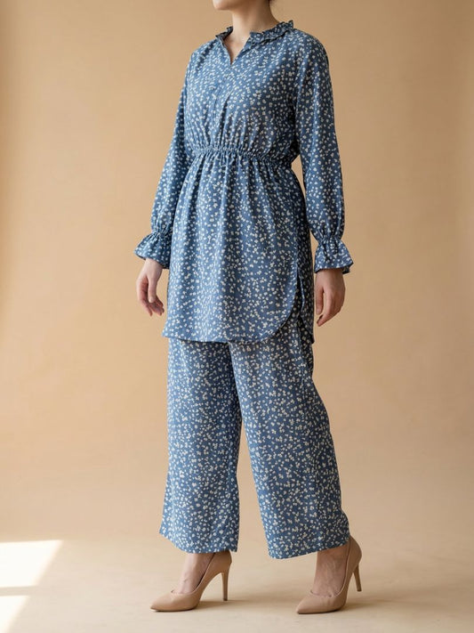 Denim Bloom Co-Ord Set