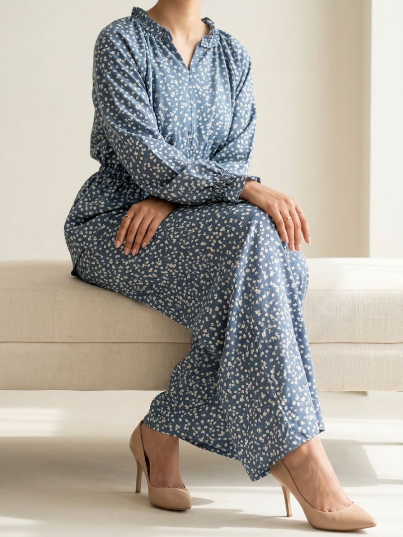 Denim Bloom Co-Ord Set