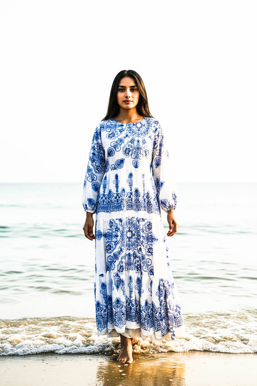 Maxi Regular Midi Dress-Nomad Blue