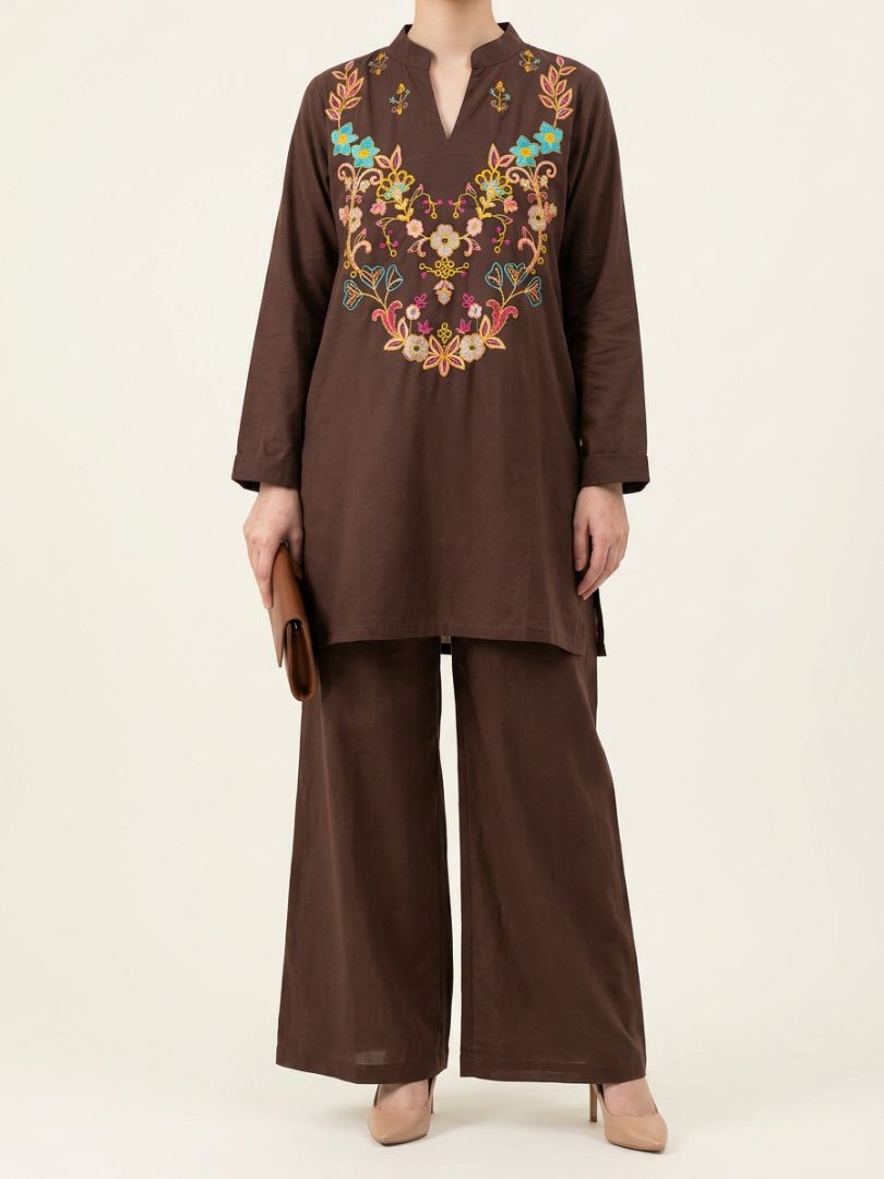 Nakshi Co-Ord Set Brown
